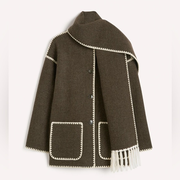 Toteme Scarf Jacket in chocolate melange - Picture 3 of 4